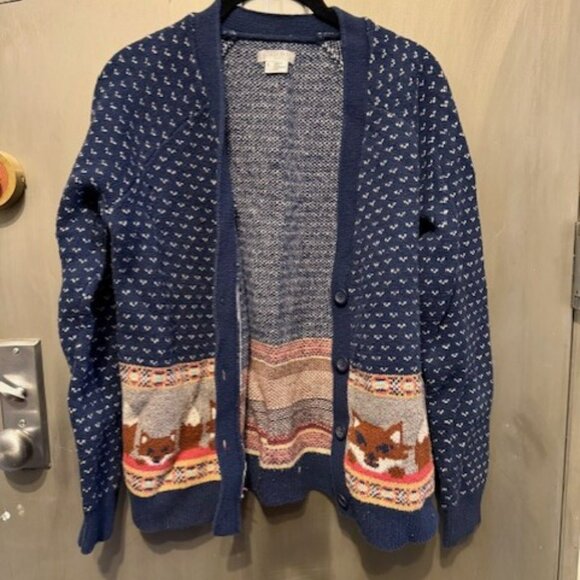 Retro Cooperative Intarsia Cool Like A Fox Fair Ilse V-Neck Cardigan - Picture 5 of 16
